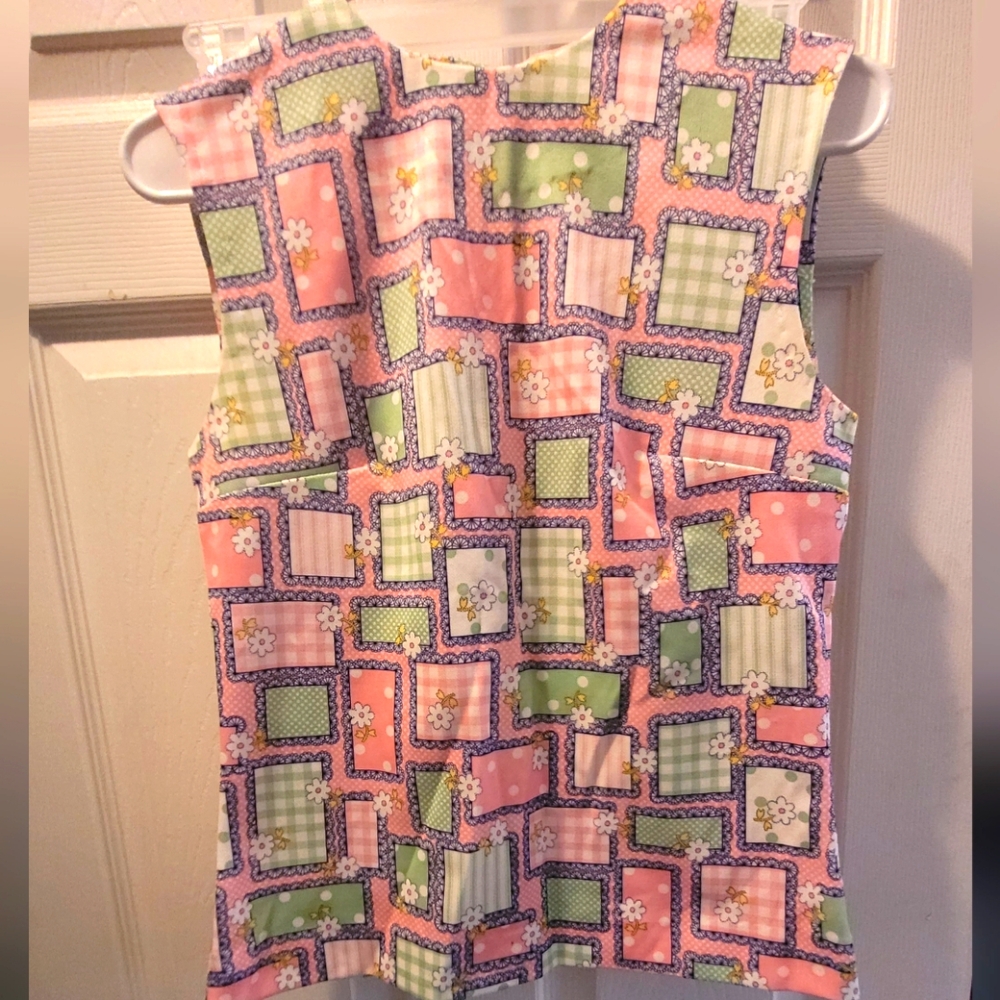 Colorful Patchwork Sleeveless Top Vintage 70's